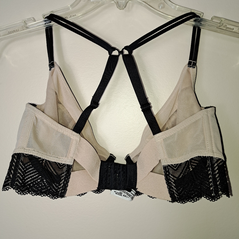 INTIMATELY FREE PEOPLE Underwire Bra Size 32DD ~ Black Lace And Nude Mesh - Picture 6 of 15